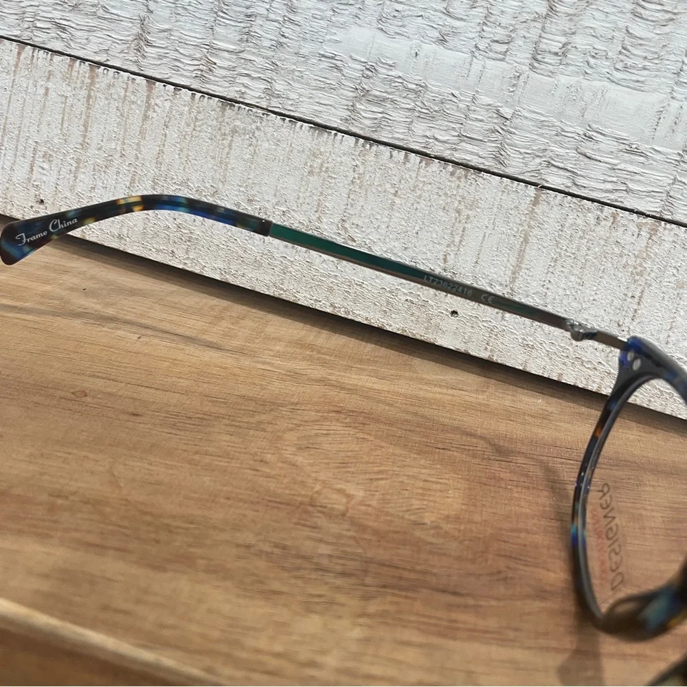 Designer Look WT VIC Pippa Blue Tortoise Square Semi Cat FRAMES 51-15-135 (NWT)